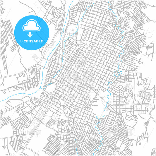 Tapachula, Chiapas, Mexico, city map with high quality roads.