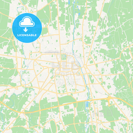 Tarbes, France Vector Map - Classic Colors