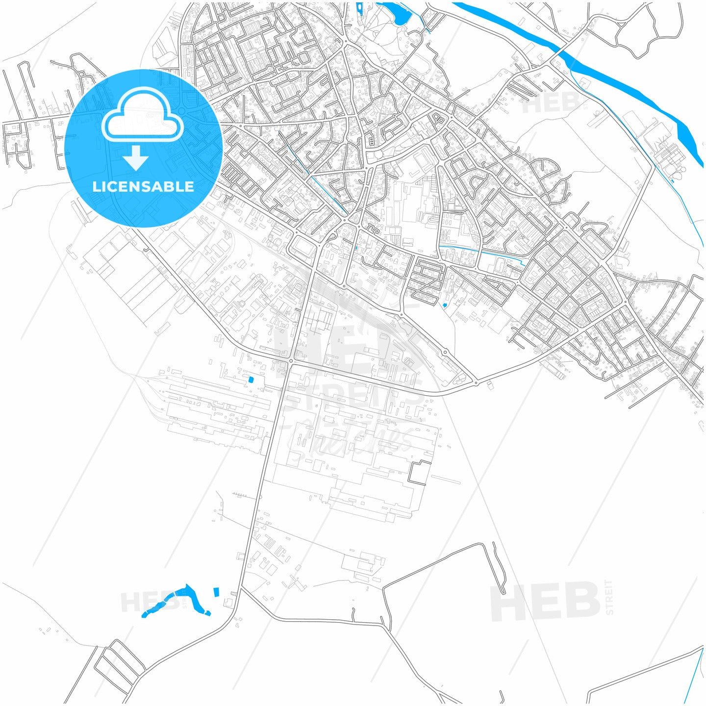 Târgoviște, Dâmbovița, Romania, city map with high quality roads.