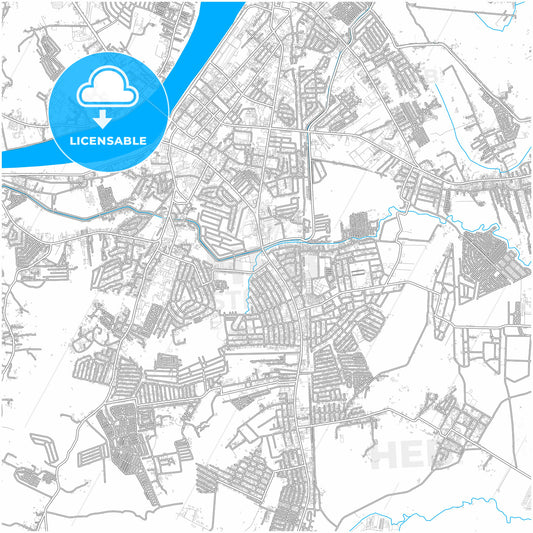 Tarlac City, Tarlac, Philippines, city map with high quality roads.
