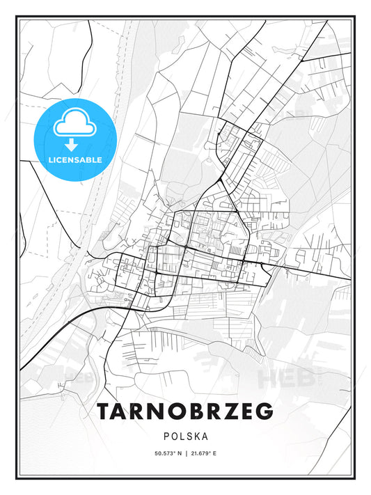 Tarnobrzeg, Poland, Modern Print Template in Various Formats - HEBSTREITS Sketches