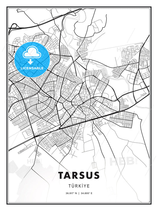 Tarsus, Turkey, Modern Print Template in Various Formats - HEBSTREITS Sketches