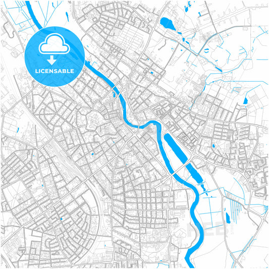 Tartu, Tartu, Estonia, city map with high quality roads.