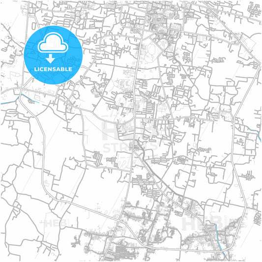 Tasikmalaya, West Java, Indonesia, city map with high quality roads.