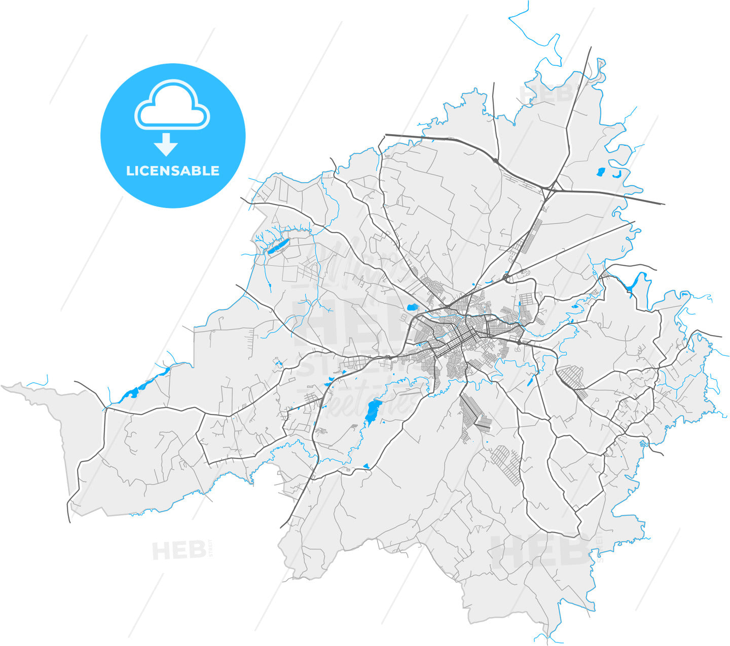 Tatui, Brazil, high quality vector map