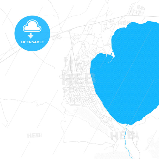 Tatvan, Turkey PDF vector map with water in focus