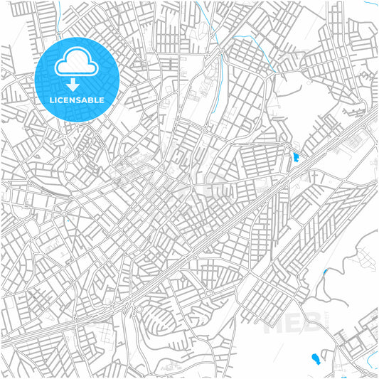 Taubate, Brazil, city map with high quality roads.