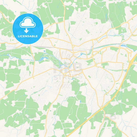 Taunton, England Vector Map - Classic Colors