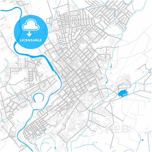 Tauragė, Tauragė County, Lithuania, city map with high quality roads.