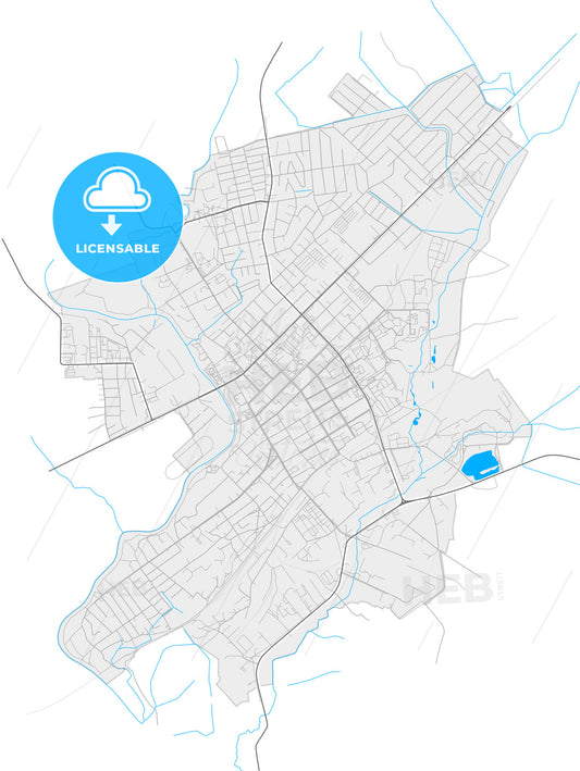 Tauragė, Tauragė County, Lithuania, high quality vector map