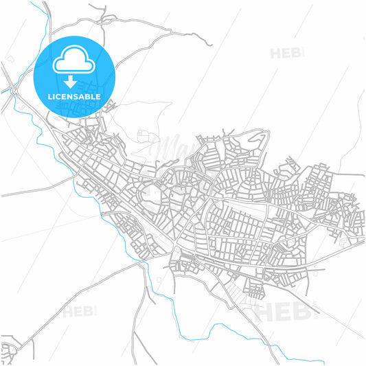 Tavşanlı, Kütahya, Turkey, city map with high quality roads.