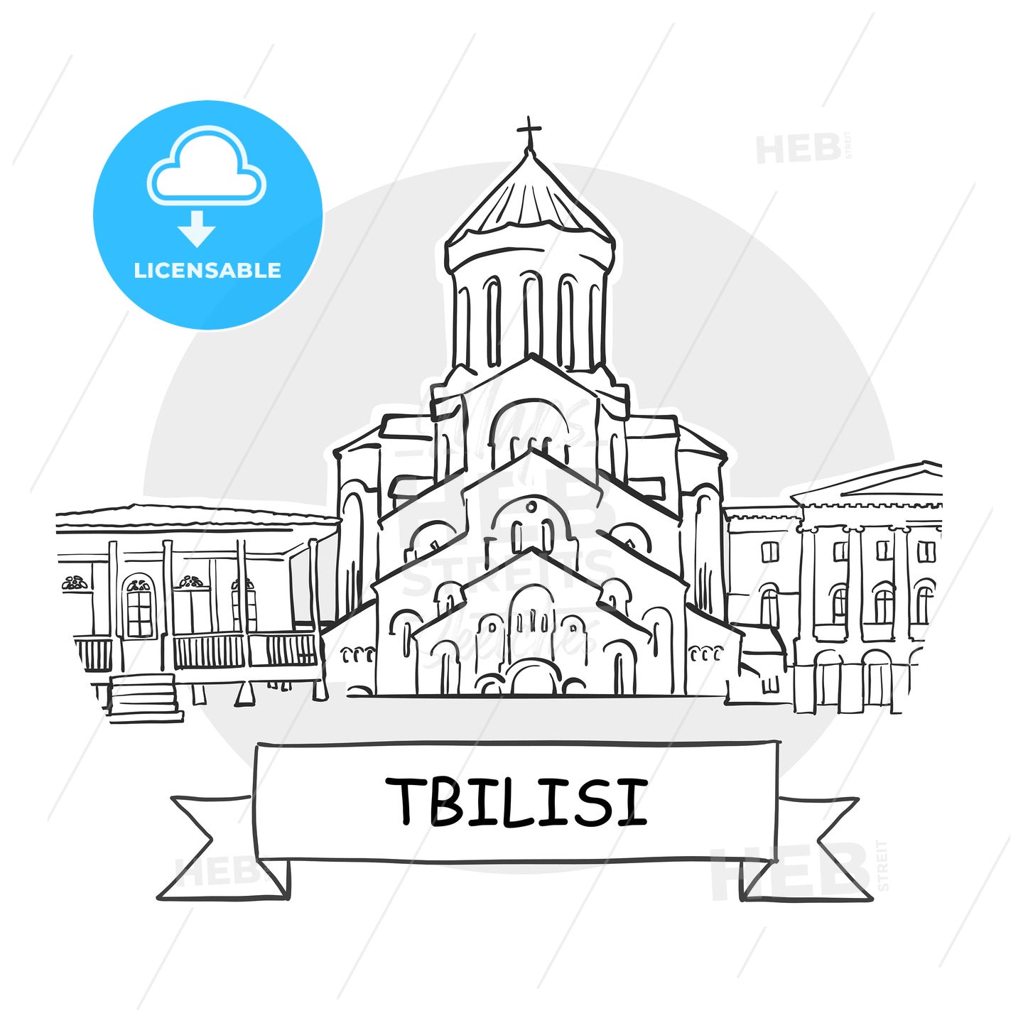 Tbilisi Cityscape Vector Sign – instant download