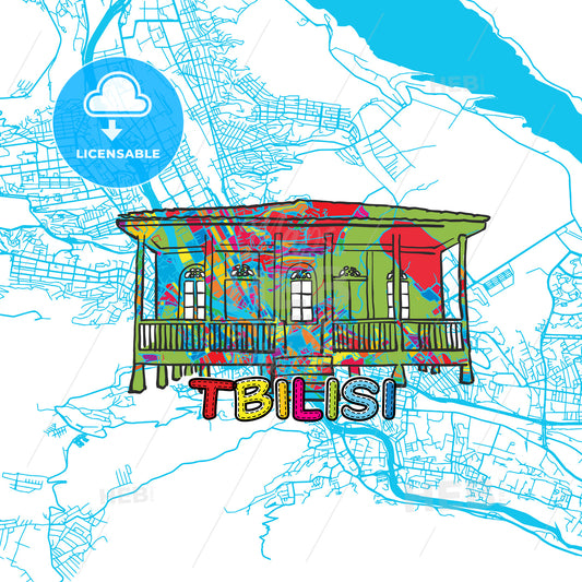 Tbilisi Travel Art Map