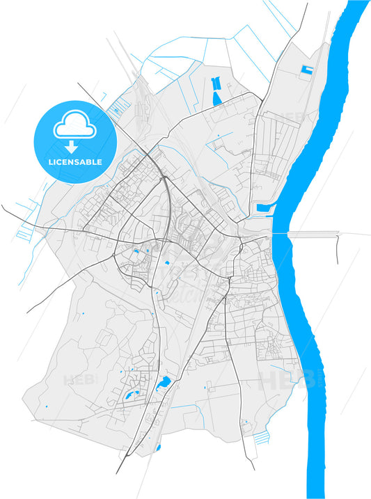 Tczew, Pomeranian, Poland, high quality vector map