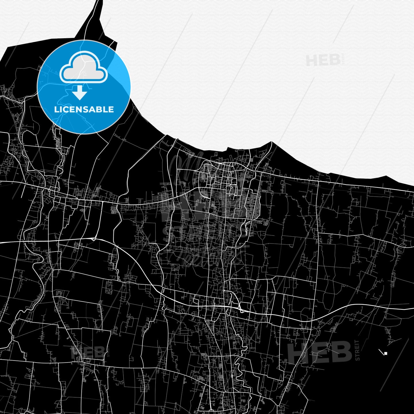 Tegal Vector Tegal, Indonesia Pdf Vector Map Black And White – HEBSTREITS