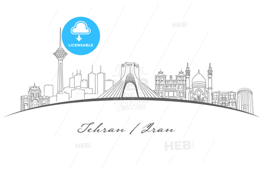 Tehran Famous Landmarks Panorama – instant download