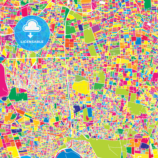 Tehran, Iran, colorful vector map