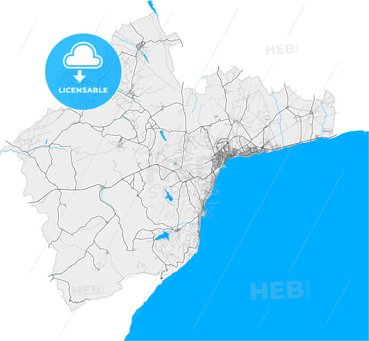 Tekirdağ, Tekirdağ, Turkey, high quality vector map