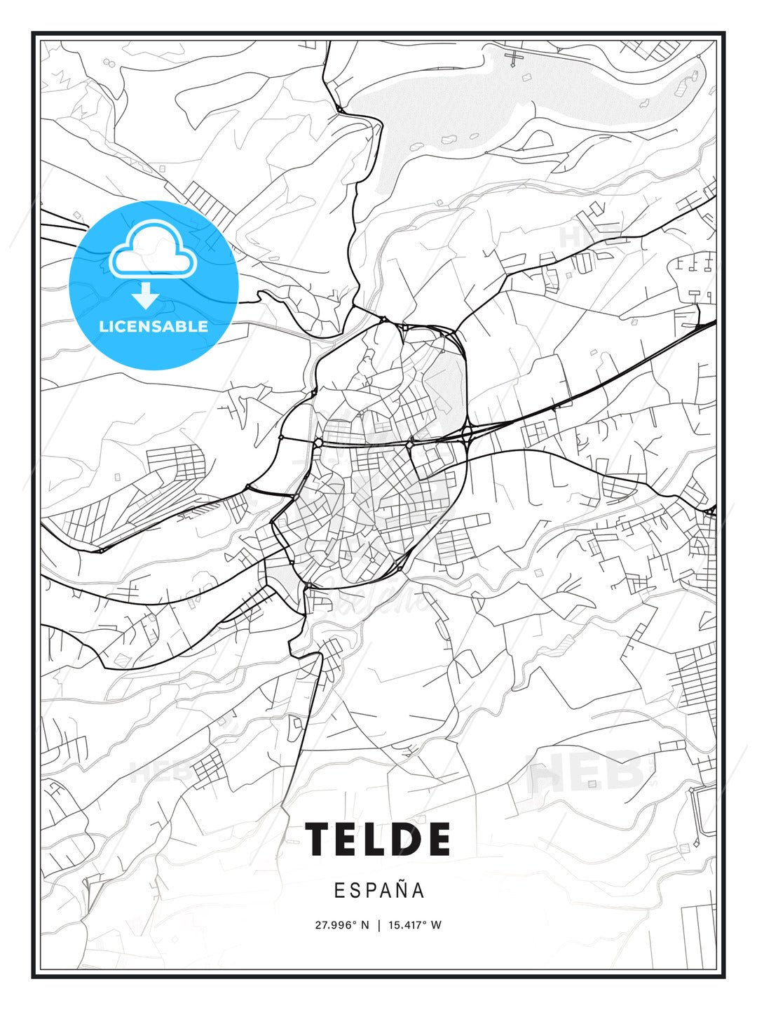 Telde, Spain, Modern Print Template in Various Formats - HEBSTREITS Sketches