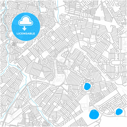 Tembisa, South Africa, city map with high quality roads.