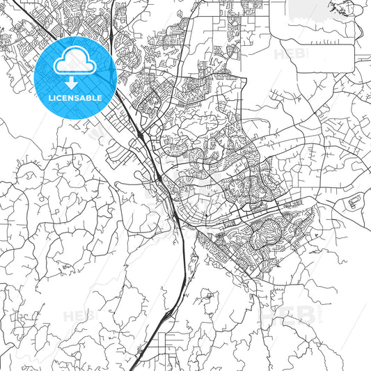 Temecula, California - Area Map - Light