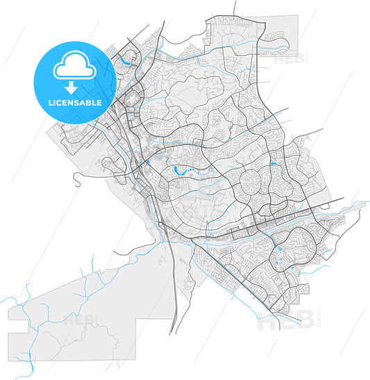 Temecula, California, United States, high quality vector map