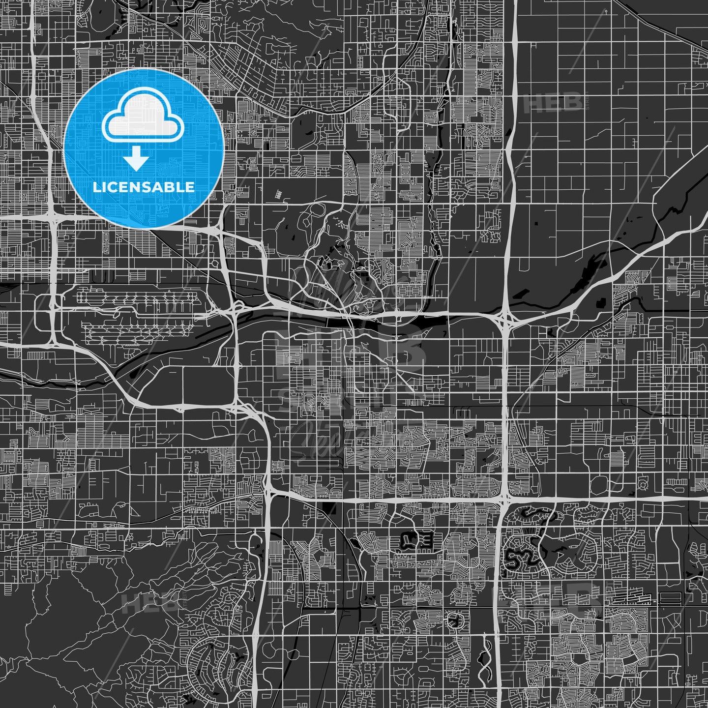 Tempe, Arizona - Area Map - Dark