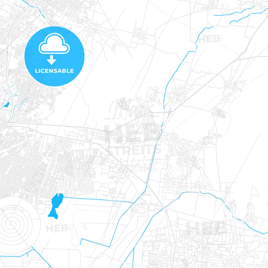 Tepexpan, Mexico PDF vector map with water in focus