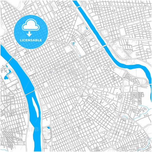 Teresina, Brazil, city map with high quality roads.