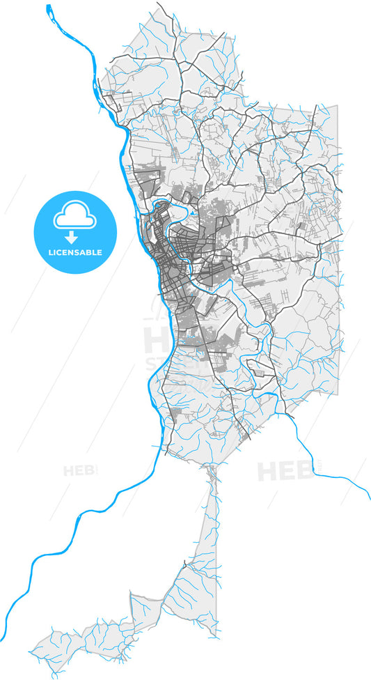 Teresina, Brazil, high quality vector map