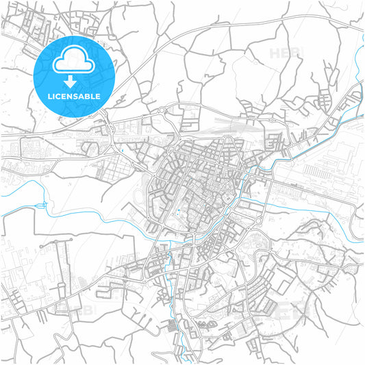 Terni, Umbria, Italy, city map with high quality roads.