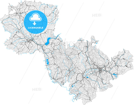 Terni, Umbria, Italy, high quality vector map
