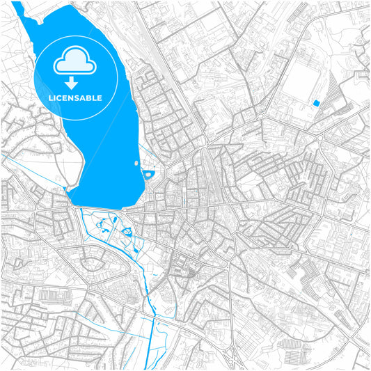 Ternopil, Ternopil Oblast, Ukraine, city map with high quality roads.