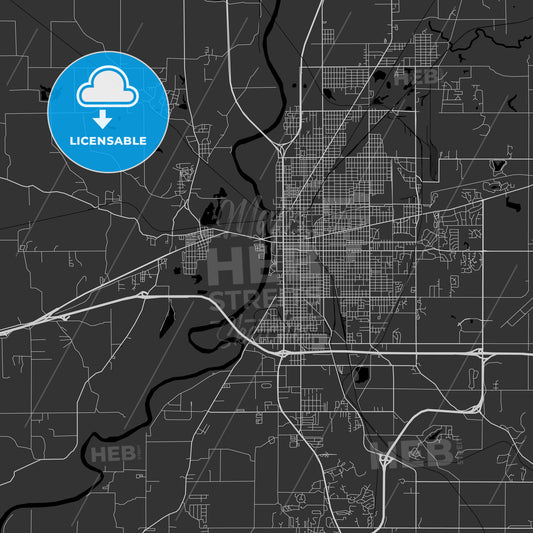 Terre Haute, Indiana - Area Map - Dark