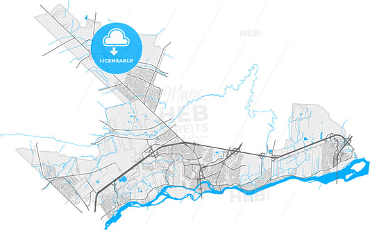 Terrebonne, Quebec, Canada, high quality vector map