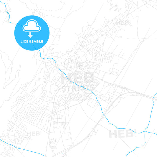 Tetovo, North Macedonia PDF vector map with water in focus