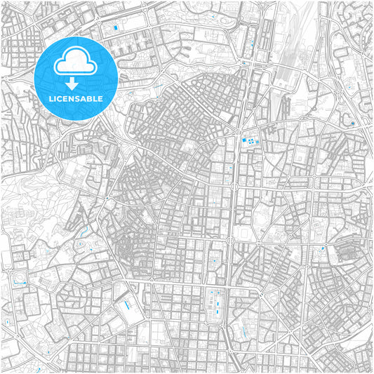 Tetuán de las Victorias, Madrid, Spain, city map with high quality roads.