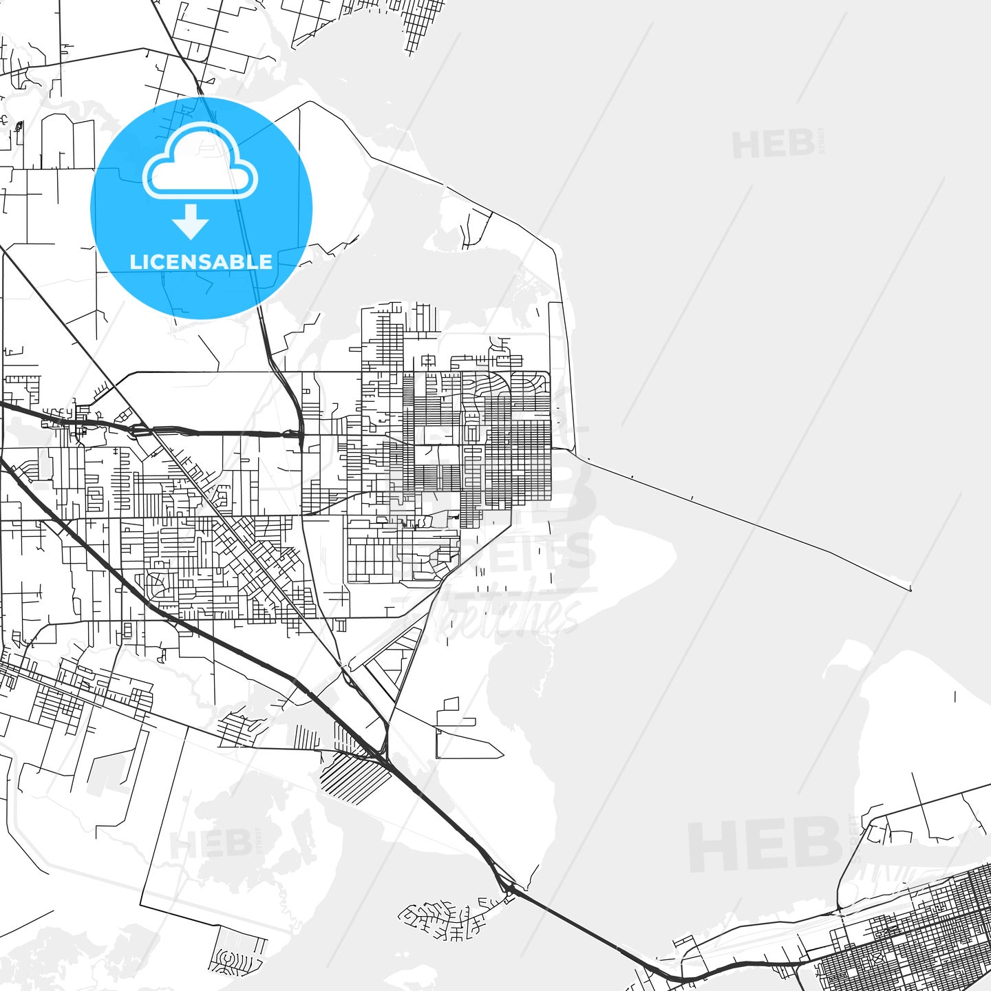 Texas City, Texas - Area Map - Light