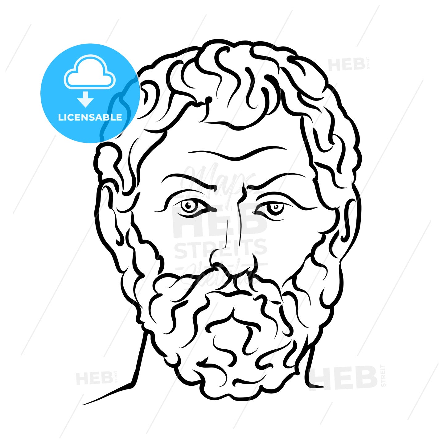 Thales Of Miletus Modern Vector Drawing
