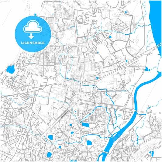 Thane, Maharashtra, India, city map with high quality roads.