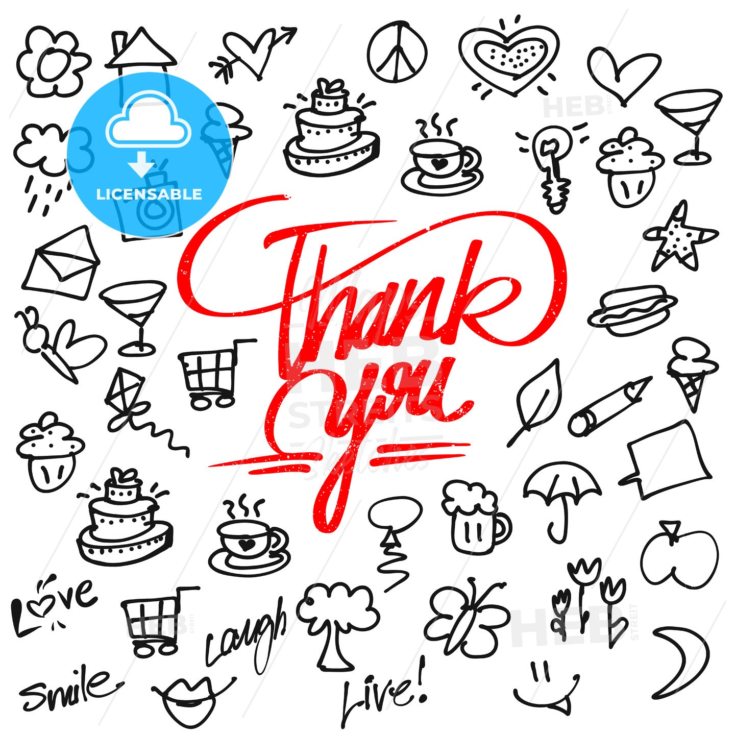 Thank you letter Typo and Icons – instant download