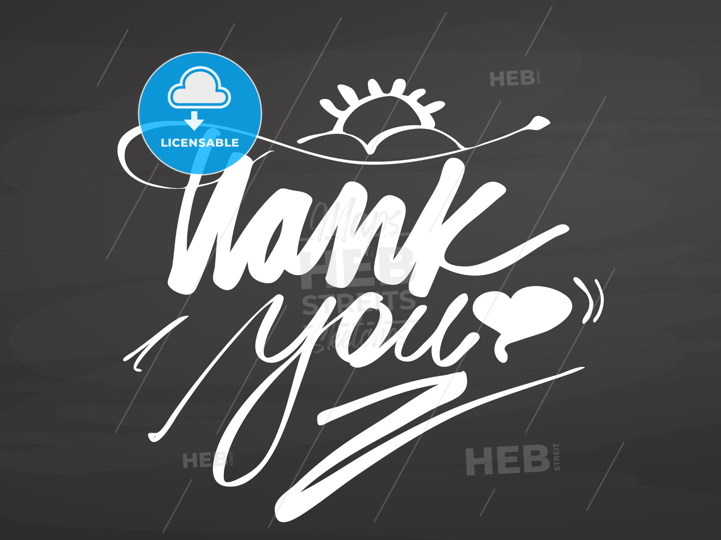 Thank you lettering on chalkboard – instant download