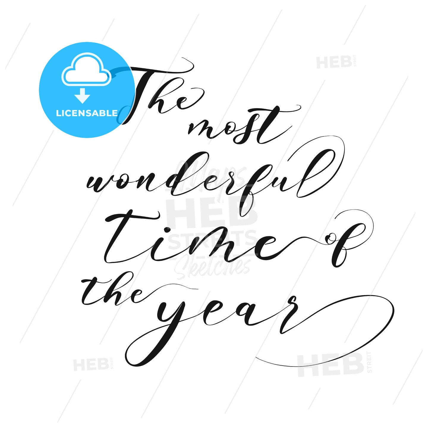 The most wonderful time of the year lettering – instant download