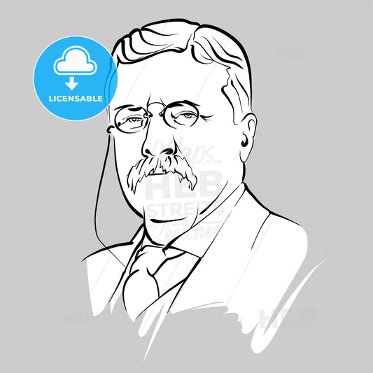 Theodore Roosevelt Modern Vector Drawing