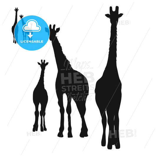 Three Giraffes Silhouettes – instant download