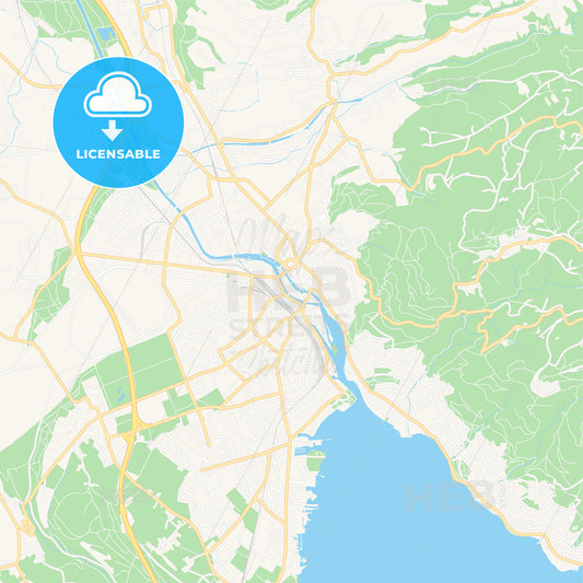 Thun, Switzerland Vector Map - Classic Colors