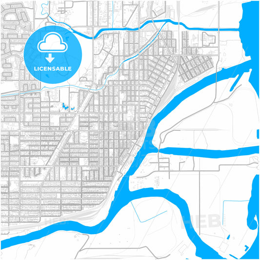 Thunder Bay, Ontario, Canada, city map with high quality roads.