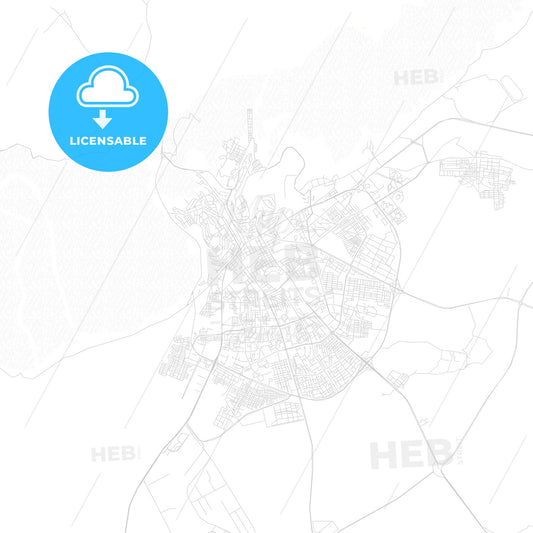 Tiaret, Algeria PDF vector map with water in focus