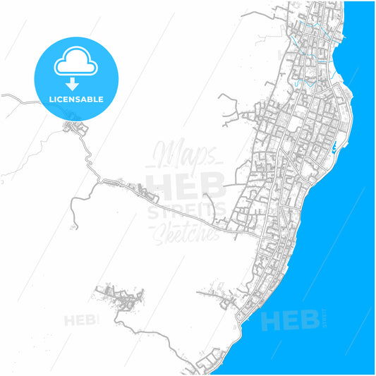 Tidore, North Maluku, Indonesia, city map with high quality roads.