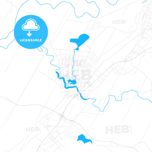 Tieling, China PDF vector map with water in focus